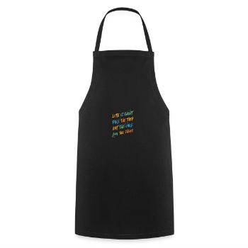 Life Is Short Eat That Cake - Cooking Apron - black - Front - AI Model Male 185 dark (185cm)