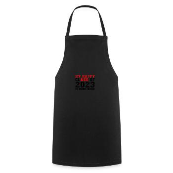 Ma classe heureuse est faite ici 2023 Retro Senior - Tablier de cuisine - noir - Devant - AI Model Male 185 dark (185cm)