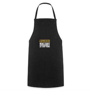 Papa Warning May Nap Suddenly At Any Time Funny - Cooking Apron - black - Front - AI Model Male 185 dark (185cm)