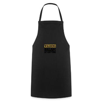 Papa Warning May Nap Suddenly At Any Time Funny - Cooking Apron - black - Front - AI Model Male 185 dark (185cm)