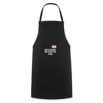 Bonjour Karen Je suis le directeur drôle - Tablier de cuisine - noir - Devant - AI Model Male 185 dark (185cm)