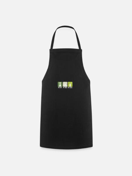 Joueur d’échecs Jeux d’échecs Jeu de mots - Tablier de cuisine - noir