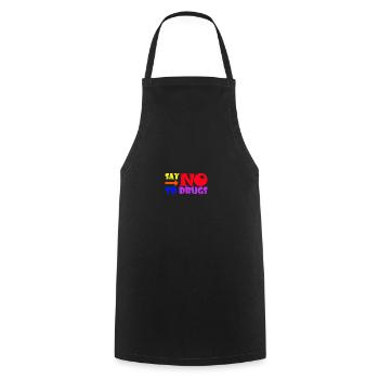Retro Say No To Drugs - Kochschürze - Schwarz - Vorne - AI Model Male 185 dark (185cm)
