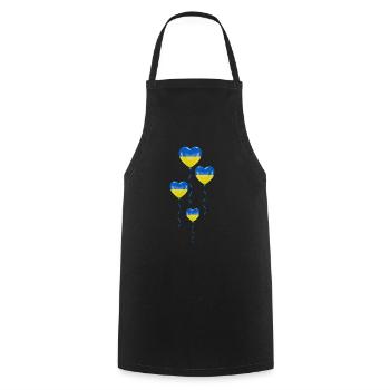 Solidarity and Heart Balloons for Ukraine - Cooking Apron - black - Front - AI Model Male 185 dark (185cm)