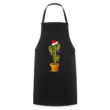 Christmas decorated cactus for Christmas - Cooking Apron - black - Front - AI Model Male 185 dark (185cm)