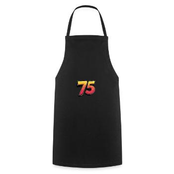 75 Number Comic - Cooking Apron - black - Front - AI Model Male 185 dark (185cm)