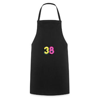 38 Number Comic - Cooking Apron - black - Front - AI Model Male 185 dark (185cm)