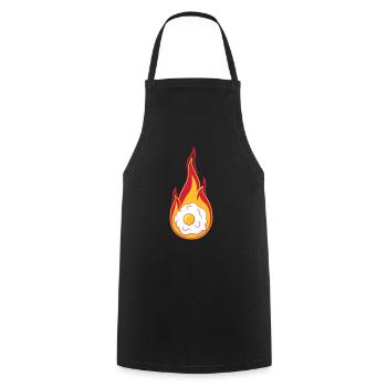 heiss feuer flammen brennen fackel spiegelei koche - Kochschürze - Schwarz - Vorne - AI Model Male 185 dark (185cm)