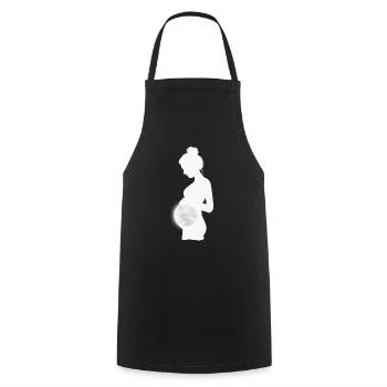 enceinte avec une tres belle lune - Tablier de cuisine - noir - Devant - AI Model Male 185 dark (185cm)