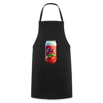 Erdbeer Drink - Kochschürze - Schwarz - Vorne - AI Model Male 185 dark (185cm)