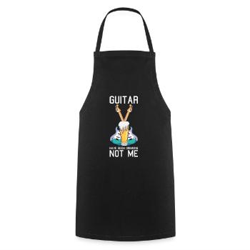 Lustiges E-Gitarren Spruch Motiv und Gitarrist - Kochschürze - Schwarz - Vorne - AI Model Male 185 dark (185cm)