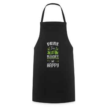 Tea Drinker Time Out Green Tea - Cooking Apron - black - Front - AI Model Male 185 dark (185cm)