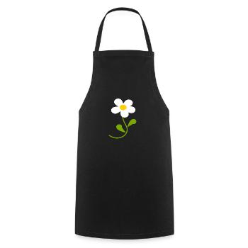 Daisy Flower White White Flower Flowers White - Cooking Apron - black - Front - AI Model Male 185 dark (185cm)