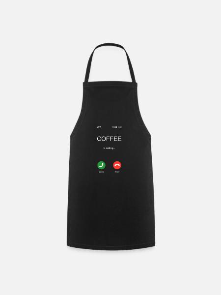 Lustiges Kaffee Geschenk - Coffee is Calling - Kochschürze - Schwarz