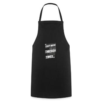 Craft-Biere bringen mich durch schwere Zeiten Zitat - Kochschürze - Schwarz - Vorne - AI Model Male 185 dark (185cm)