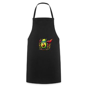 Avocado Avenger with Power Punch - Cooking Apron - black - Front - AI Model Male 185 dark (185cm)