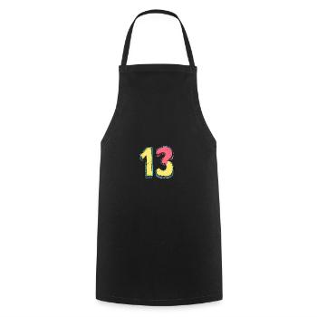 Bande dessinée à 13 chiffres - Tablier de cuisine - noir - Devant - AI Model Male 185 dark (185cm)
