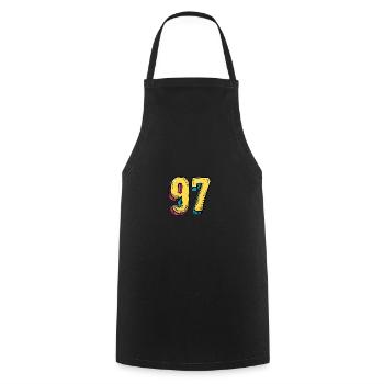 97 Number Comic - Cooking Apron - black - Front - AI Model Male 185 dark (185cm)