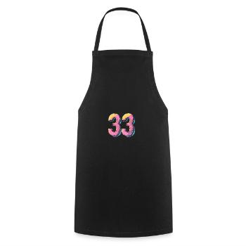 33 Number Comic - Cooking Apron - black - Front - AI Model Male 185 dark (185cm)