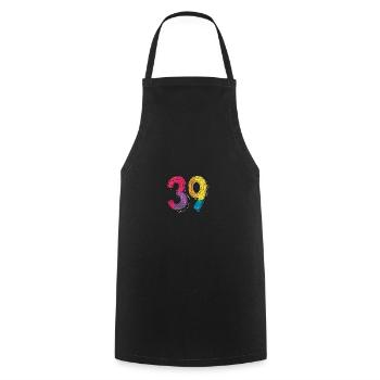 39 Number Comic - Cooking Apron - black - Front - AI Model Male 185 dark (185cm)