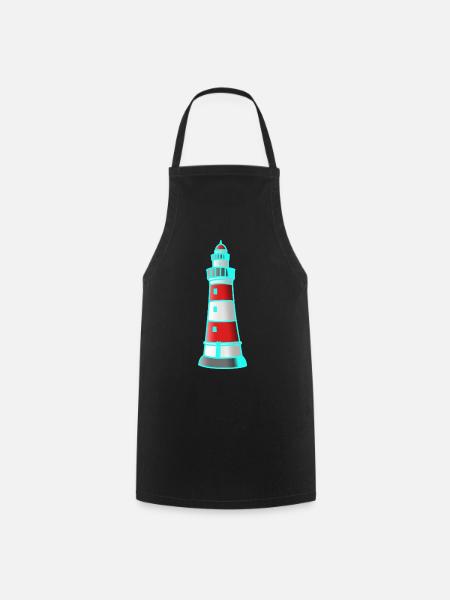 Lighthouse Nautical Seafaring Maritim Xmas - Cooking Apron - black