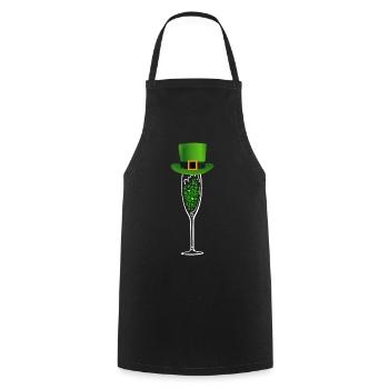 Kleeblatt Sektglas - Kochschürze - Schwarz - Vorne - AI Model Male 185 dark (185cm)