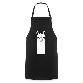 Adorable lama de dessin animé - Tablier de cuisine - noir - Devant - AI Model Male 185 dark (185cm)