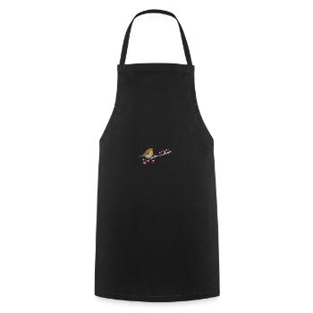 Robin bird on a branch birdwatcher - Cooking Apron - black - Front - AI Model Male 185 dark (185cm)