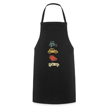 voiture rétro vintage - Tablier de cuisine - noir - Devant - AI Model Male 185 dark (185cm)