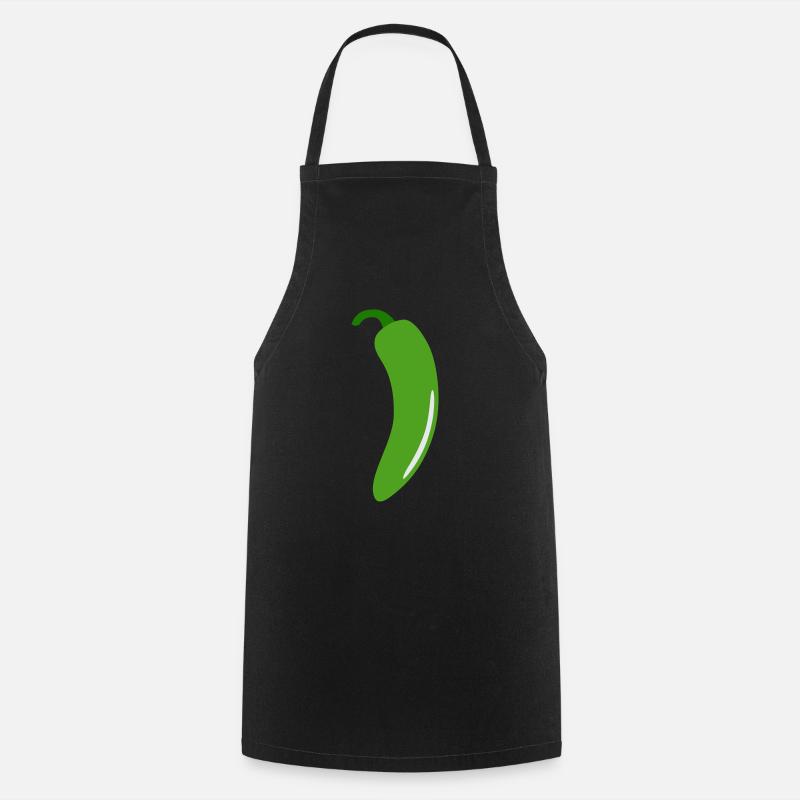 Green Chilli Pepper - Cooking Apron - black