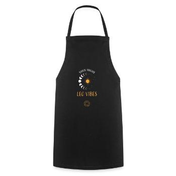 Thick Thighs Leo Vibes - Astrology - Cooking Apron - black - Front - AI Model Male 185 dark (185cm)