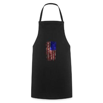 USA distressed flag - Cooking Apron - black - Front - AI Model Male 185 dark (185cm)