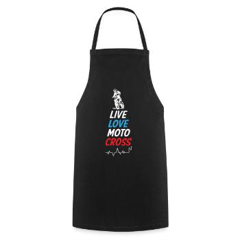 Live Love Motocross - Cooking Apron - black - Front - AI Model Male 185 dark (185cm)