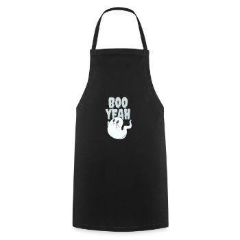 Boo oui - fantôme mignon - Tablier de cuisine - noir - Devant - AI Model Male 185 dark (185cm)
