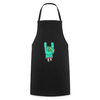 Zombie Hand Rock Halloween Costume - Cooking Apron - black - Front - AI Model Male 185 dark (185cm)