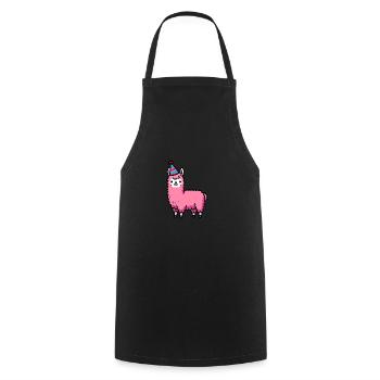 Party Lama Alpaka Pink Partyhut Geburtstag Feier - Kochschürze - Schwarz - Vorne - AI Model Male 185 dark (185cm)