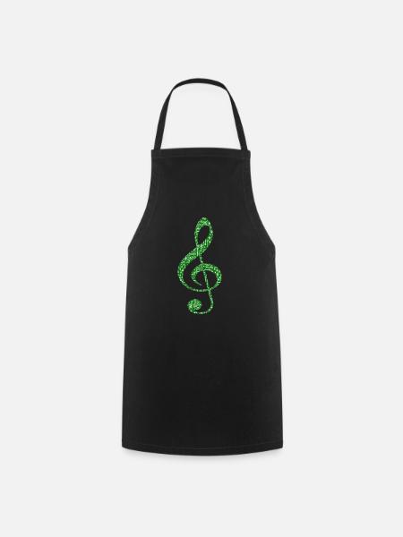 Frohe Weihnachten in grüner Musik - Kochschürze - Schwarz