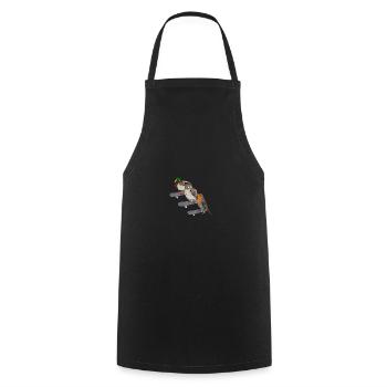 Robin Duck Owl Skateboard Bird - Tablier de cuisine - noir - Devant - AI Model Male 185 dark (185cm)