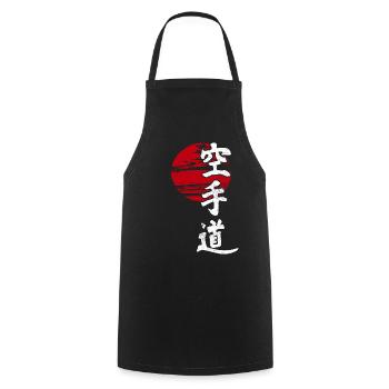Karaté Soleil Art Martial Japon Rétro Kangi Idée - Tablier de cuisine - noir - Devant - AI Model Male 185 dark (185cm)
