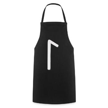 Futhark Alphabet runique Laguz - Tablier de cuisine - noir - Devant - AI Model Male 185 dark (185cm)