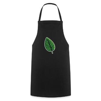 Grünes Blatt Patch - Kochschürze - Schwarz - Vorne - AI Model Male 185 dark (185cm)
