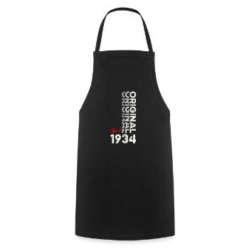 90e anniversaire mari Original avril Vintage 1934 - Tablier de cuisine - noir - Devant - AI Model Male 185 dark (185cm)
