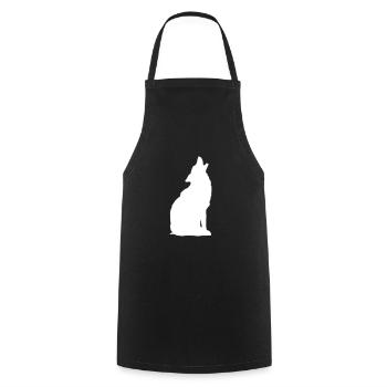 Howling Wolf - Cooking Apron - black - Front - AI Model Male 185 dark (185cm)
