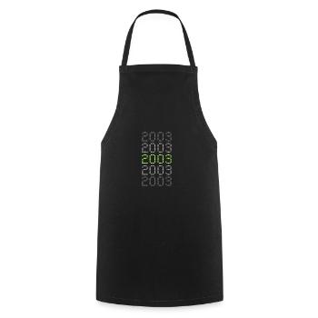 Jahr 2003 - Kochschürze - Schwarz - Vorne - AI Model Male 185 dark (185cm)
