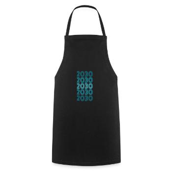 Party 2030 - Cooking Apron - black - Front - AI Model Male 185 dark (185cm)