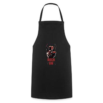 Rock Musiker Pommesgabel devil horns Hand Rocker - Kochschürze - Schwarz - Vorne - AI Model Male 185 dark (185cm)