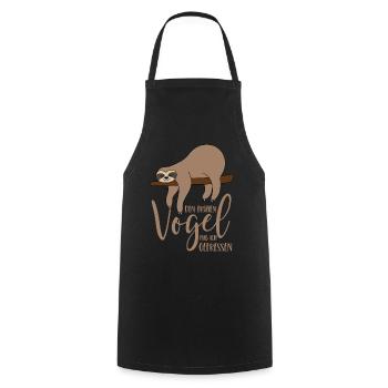 Paresseux - J’ai mangé le lève-tôt - Tablier de cuisine - noir - Devant - AI Model Male 185 dark (185cm)