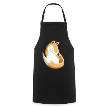 Fuchs Mit Baby I Schwangerschaft I Kinder Geschenk - Kochschürze - Schwarz - Vorne - AI Model Male 185 dark (185cm)
