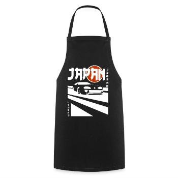 Légende du Japon – JDM Auto Power - Tablier de cuisine - noir - Devant - AI Model Male 185 dark (185cm)