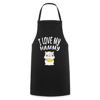 I Love My Hammy | Geschenk für Hamsterhalter - Kochschürze - Schwarz - Vorne - AI Model Male 185 dark (185cm)